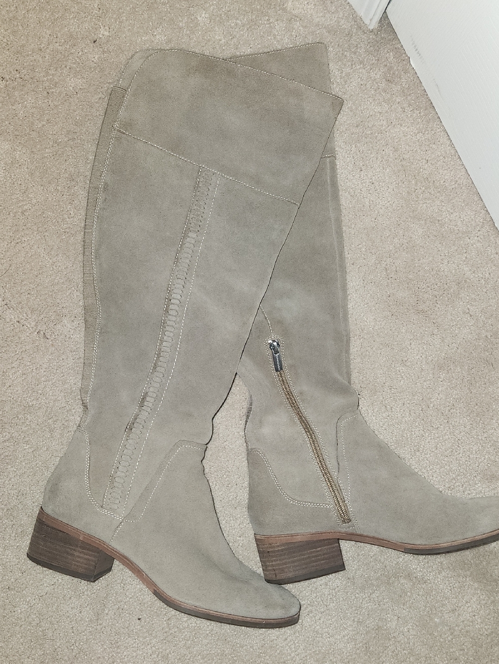 Vince Camuto Taupe Suede Over-the-Knee Boots